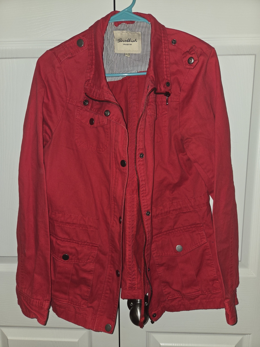 Molli Red Utility Jacket with Front Pockets